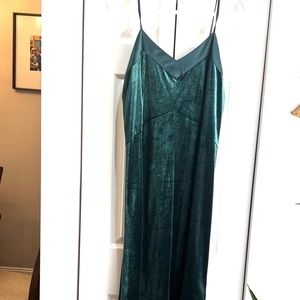 Green velvet holiday dress